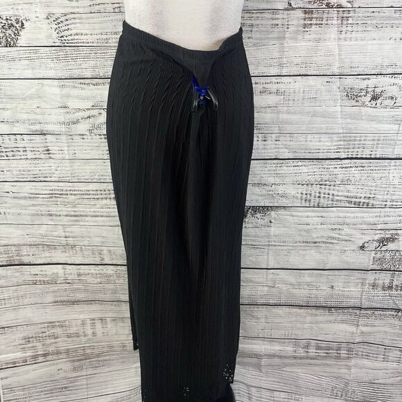 Carole Little Skirt size 6 Long Maxi Black Pencil Stretch Eyelet Wedding Church - Picture 7 of 8